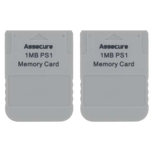 2 x Assecure PS1 1 MB Playstation 1MB Memory card PS2 compatible* LIFETIME Warranty
