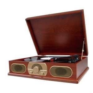 Studebaker SB6052 Wooden Turntable with AM/FM Radio & Cassette Player