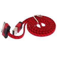 1 Metre STRONG BRAIDED USB DATA SYNC CHARGER CABLE FOR iPHONE 4 4S 3G 3GS iPAD 23 by Cable (red)