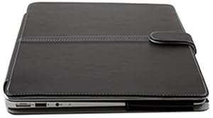 13 MacBook Air Sleeve GMYLE(R) Folio Case Cover for MacBook Air 13 inch - Black PU Leathe (Black)