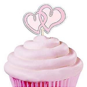 Wilton 24 Pieces Cupcake Picks Sweetheart Heart Party Cake Toppers Decoration
