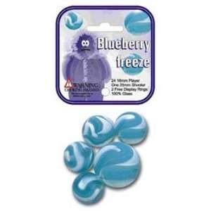 Mega Marbles - BLUEBERRY FREEZE MARBLES    (24 Player Marbles & 1 Shooter)