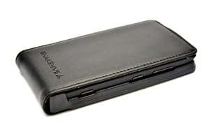 Nokia Lumia 520 SnakeHive Branded Luxury Genuine Leather Black Flip Case for Nokia Lumia 520 & Free
