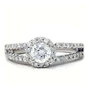 **R39000**REAL 1.00CT ROUND DIAMOND SPILT SHANK WEDDING ENGAGEMENT RING 14K WHITE GOLD