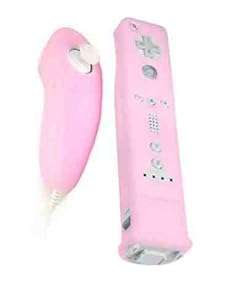 Invero Pink Silicon Case Cover Grip for Nintendo Wii MotionPlus Remote Control and Nunchuck