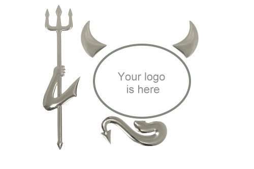 3D Chrome Devil Demon Sticker Decal Emblem with 3M self-adhesive tape
