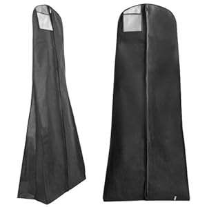 EXTRA WIDE BLACK Breathable Wedding Gown Dress Garment Cover Bag 72in - plenty of room for train