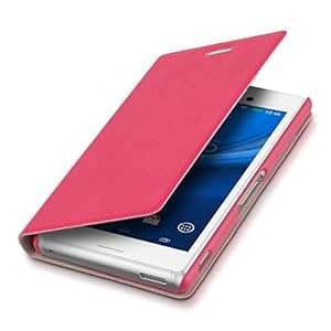 kwmobile Practical and chic FLIP COVER case for Sony Xperia M4 Aqua in Hot Pink