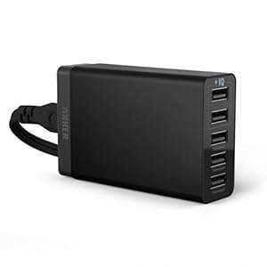 Anker 25W 5-Port Family-Sized Desktop USB Wall Charger with PowerIQ Technology for iPhone 6 5S 5C 5