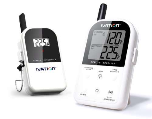 Ivation Long Range Wireless Digital Thermometer Set - Dual Probe - Remote BBQ / Smoker / Grill / Ove