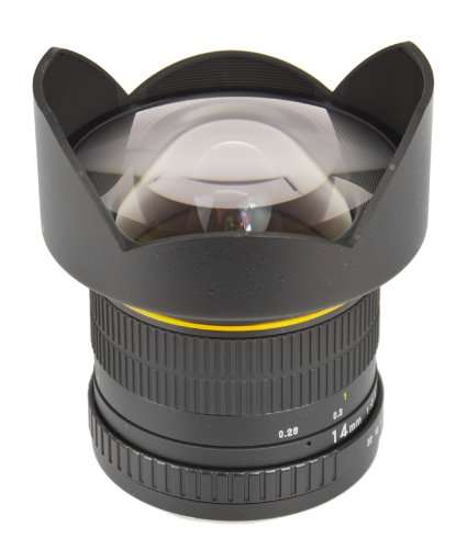 Bower SLY1428C Ultra Wide-Angle 14mm f/2.8 Fisheye Lens for Canon