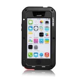 VicTop Apple iPhone 5C Cover Case Shock/Dust/Water Proof Aluminum Metal Case with Gorilla (Black)