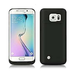 Galaxy S6 Edge Battery Case - SAVFY 4200mAh External Backup Power Battery Charge (Backup - Black)