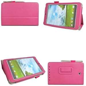 [Bamboo]ASUS MeMO Pad HD 7 ME173X Book style Leather Case Cover Stand For ASUS MeMO Pa (Hot Pink)