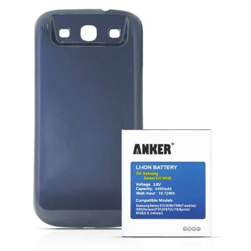 [540 Days Warranty] Anker&reg; 4400mAh Replacement Extended Battery for Samsung Galaxy S3, GT-I9300,