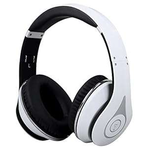 August EP640 - Bluetooth Wireless Stereo NFC Headphones - Over Ear Cordless Headpho (Piano White)