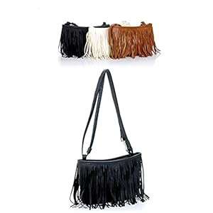 Women Lady Girls Fringe Tassel Shoulder Messenger Bag Leather Handbag