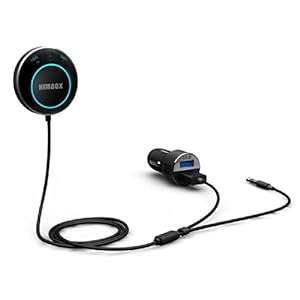 iClever Himbox HB01 Bluetooth 4.0 Hands-Free Car Kit for Cars with 3.5 mm Aux Input Jack (Black)