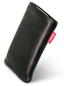 fitBAG Beat Black custom tailored sleeve for Apple iPhone 6. Fine nappa leather pouc (Beat Black)