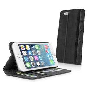 iPhone 6 BoxWave Classic Book Case - Vintage Book Cover Case Genuine Leather Wallet Case Design with