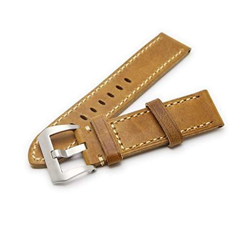 Ritche 24mm Watch Band Strap Italy Calf Leather Handmade Strap Fit for Military Watches for Panerai-