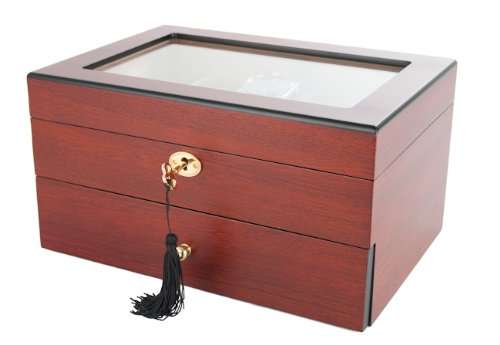 Axis Cherry lockable Glossy Wood 20 Watch Box New