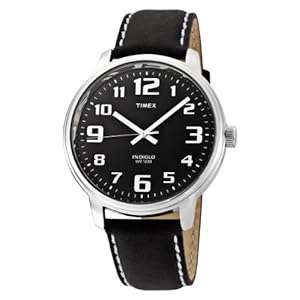 Timex Men's T28071 Black Leather Easy Reader Watch