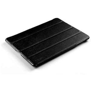 INVELLOP BLACK Leatherette Case Cover for iPad 2 / iPad 3 / The new iPad (Built-in magnet for sleep/wake feature)