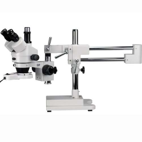 AmScope 7x-45x Trinocular Stereo Boom Zoom Microscope + Light