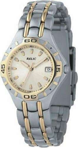 Relic by Fossil Champagne Dial Stainless Steel Two Tone Bracelet Woman's Watch PR6118