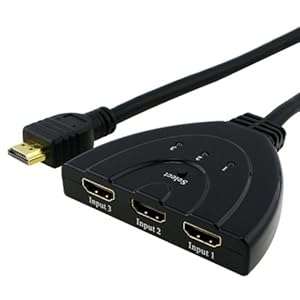 HDMI 3-In 1-Out HDMI Auto Switch with 1.5 ft. Cable