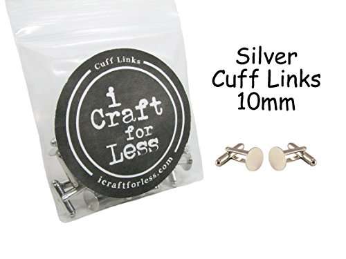 Cuff Links Blanks - 20 (10 pairs) - 10mm Glue Pads