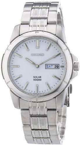 Seiko Men's SNE091 Solar Silver Dial Watch
