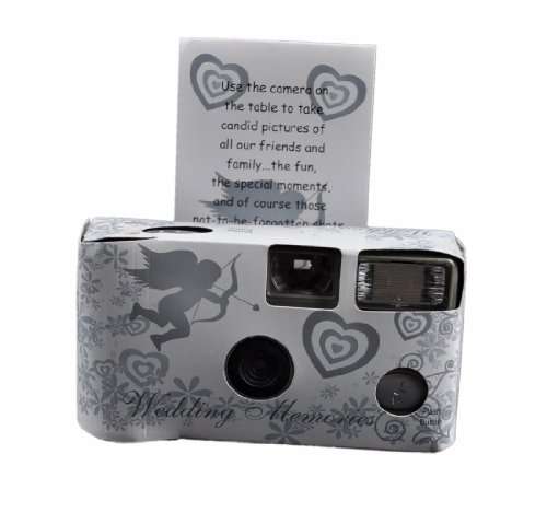 15 Brand New Silver Cupid Hearts Disposable Wedding Cameras 35mm,24exp