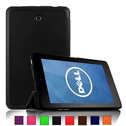 Infiland Tri-Fold Ultra Slim Shell Fit Leather Stand Case Cover Frost Back Case for DELL Venue 8 383
