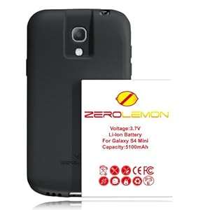 [180 Days Warranty] Zerolemon Samsung Galaxy S4 Mini I9190 5100mah Extended Battery Black TPU