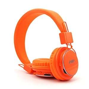 GranVela A809 Foldable Stereo Headphones High Performance Micro SD Card Music Player 3.5 (Orange)