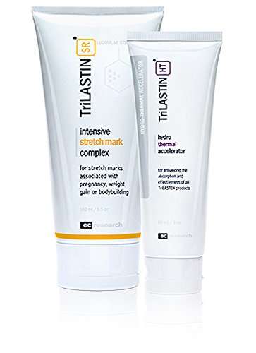 TriLASTIN - SR Stretch-mark Cream ( 5.5 oz ) with Hydro - Thermal Accelerator ( 3 oz ) by EC Researc