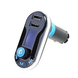 AQURE New Bluetooth Car Kit MP3 Player FM Transmitter Dual USB Charger for IPhone Samsun (Silver)
