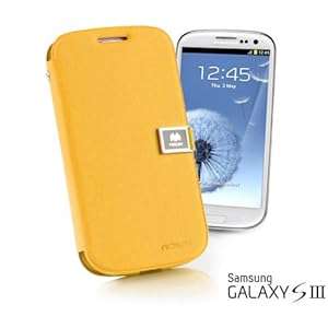 Mercury Diary / Wallet Leather Case for Samsung Galaxy S3 GT-i9300 (Fits Verizon, AT&T, T-Mobile, Sprint) - Yellow