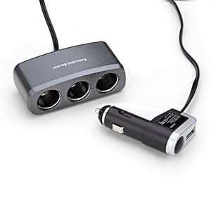 TeckNet NEW Model 3 Ways Car Cigarette Lighter Charger Adapter With One USB Jack Charge your iP