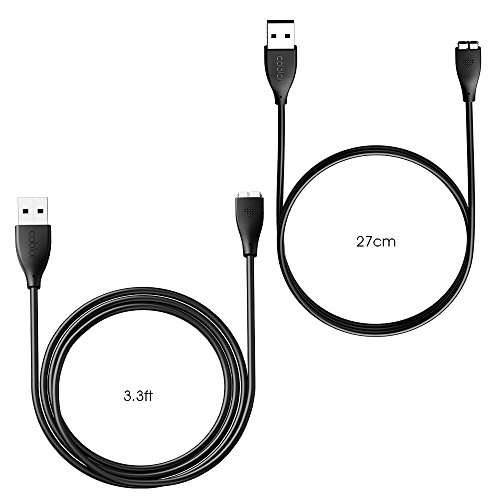 Cablor 2Pcs Replacement USB Charger Charging Cable Cord for Fitbit Charge HR Band Wristband Wireless