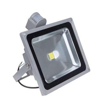 Sunsbell Ultra Bright 50w LED PIR Motion-sensing Flood Light LED Sensor Floodlight Waterproof IP65 Outdoor Lightings Cool White 110v