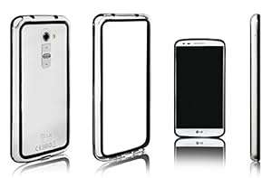 Xcessor Rubber and Plastic Classic Bumper Case for LG G2 - Black/Transparent