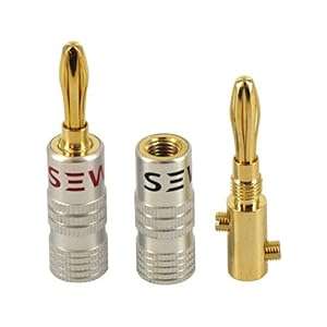 Sewell Silverback Banana Plugs: Dual Screw Lock: 6 Pair (12 Pieces) For Quality Cabling & Speakers