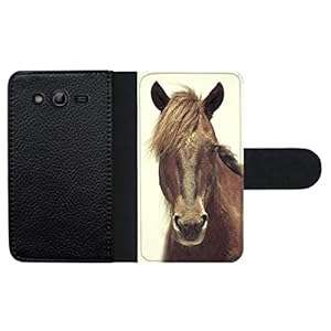 FLIP WALLET LEATHER CASE COVER FITS SAMSUNG GALAXY GRAND NEO PLUS HORSE DESIGN