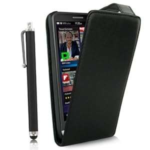 Kolay Leather Flip Case Cover/Screen Protector/Stylus for BlackBerry Z30 - Black
