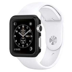 Apple Watch Case Spigen [Exact-Fit] Apple Watch 38mm Case Slim NEW [Thi (Thin Fit - Smooth Black)
