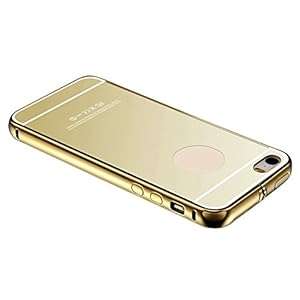 Bocideal Luxury Ultra-thin Mirror Metal Case Cover Skin for iPhone 5 5S (Gold)