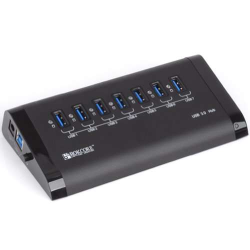 ORICO BC- U3H7 Full Aluminum 7 - Ports USB 3.0 HUB with 5V / 4A Premium Power Adapter and USB 3.0 Ca